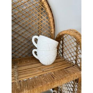 Vintage Set of 2 Milk Glass McKee Concord Punch Cups Mugs Cottagecore